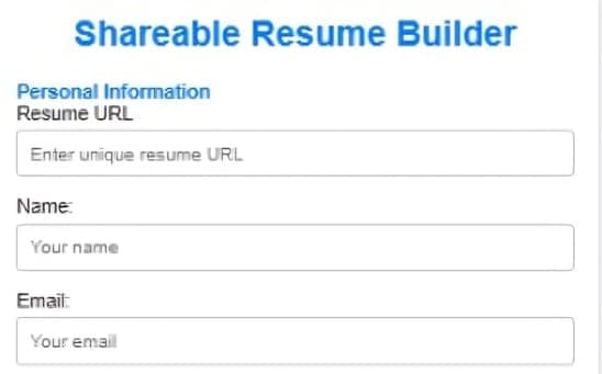 Share Able Resume Builder